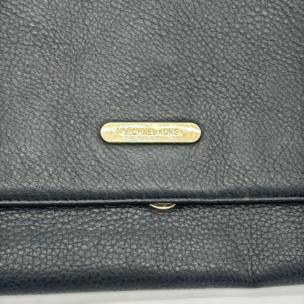 Michael Kors‎ Beverly Black Leather Oversized Clutch